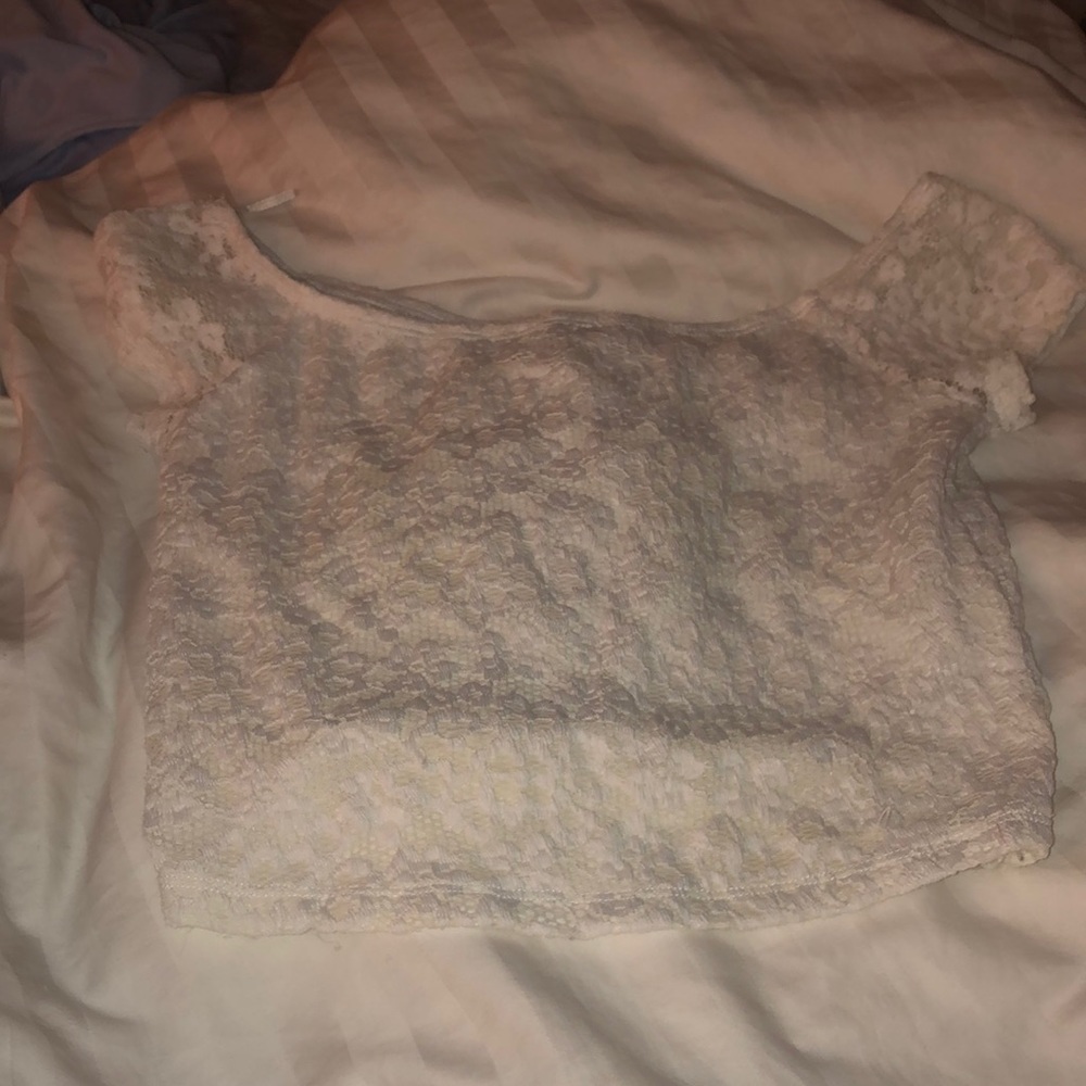 Express lacy crop top